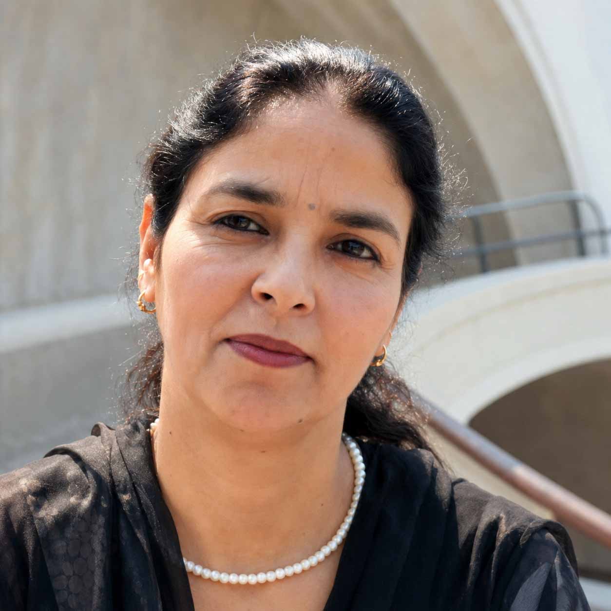Jameela Akhter at the Lotus Temple, New Delhi, 20 February 2025